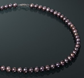 Ожерелье из черного жемчуга ч075д40с: чёрный пресноводный жемчуг, серебро 925°